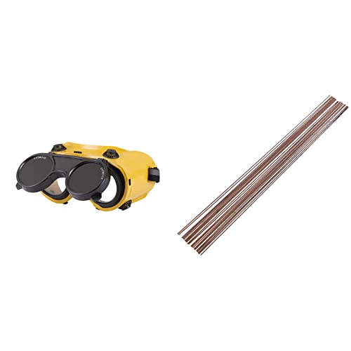 Rothenberger Industrial Schweißer-Vollschutzbrille, Gelb 530207 & Autogenschweißstäbe, ROLOT 605, 20 Stück, Ø1.5 x 333 mm, 35605 von Rothenberger
