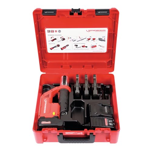 Rothenberger ROMAX Compact TT Pressbackeset, Ladegerät EU, 2Ah Akku Kapazität, SV Pressbacken Kontur, 15mm-22mm-28mm Arbeitsbereich Durchmesser | 1000002117 | Einpresswerkzeug für Rohre Rothenberger ROMAX Compact TT Pressbackeset, Ladegerät EU, 2Ah Akku Kapazität, SV Pressbacken Kontur, 15mm-22mm-28mm Arbeitsbereich Durchmesser | 1000002117 | Einpresswerkzeug für Rohre von Rothenberger