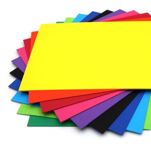 Rothmill A4 farbiger Karton, 220 g/m² Gewicht und 280 Mikron Dicke, mehrfarbige Kartonpackung mit 10 lebendigen Farben, ideal für Kunst und Handwerk, Büro und Schreibwaren, 50 Blatt von Rothmill