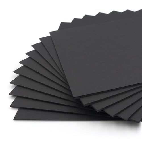Rothmill Schwarzer A4-Karton, 170 g/m² Gewicht und 230 Mikron Dicke, ideal für Kunst und Handwerk, Büro und Schreibwaren, 100 Blatt von Rothmill