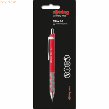 Rotring Feinminenbleistift Tikky Redesign 0,5mm HB schwarz + Minendose von Rotring