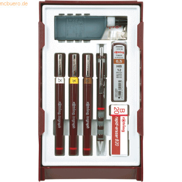 Rotring Tuschefüller-Set Isograph College Set 4 Stück 0,25/0,35/0,5mm Rotring Tuschefüller-Set Isograph College Set 4 Stück 0,25/0,35/0,5mm von Rotring
