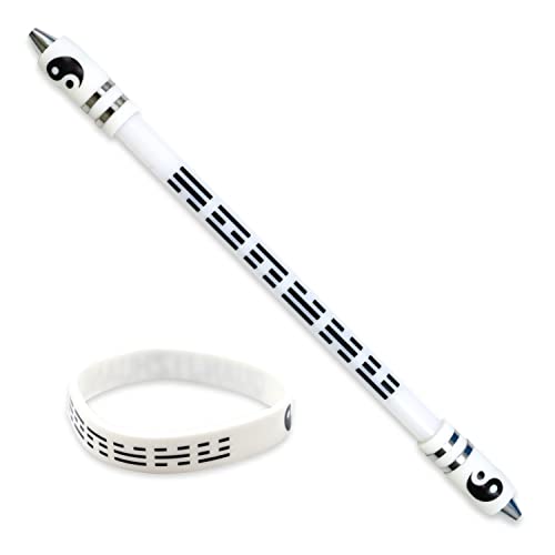 Beschwerter Stift, Drehmod, mit Silikonarmband, Metallköpfen, Gaming-Fingerstift, rutschfest, 21,5 cm, drehbarer Kugelschreiber für Studenten, Erwachsene von Roucerlin