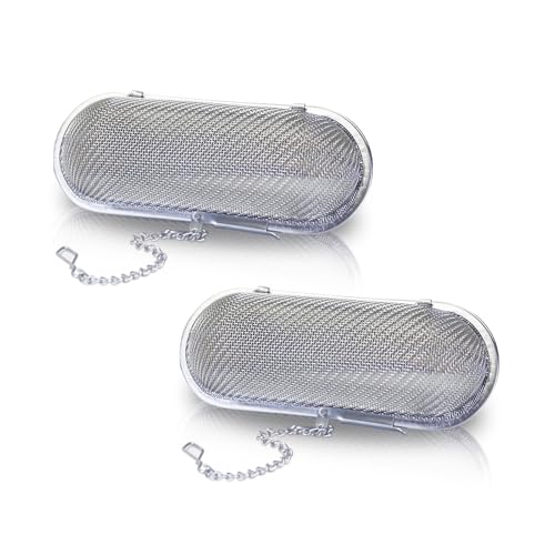 Roucerlin 2 Stück Ultraschall-Reiniger Basket mit Verschluss und Haken, Edelstahl, Uhrenteile, wiederverwendbar, für Schmuck, Netz-Reinigungshalter, für Ornamente und Ohrringe (Silber) von Roucerlin