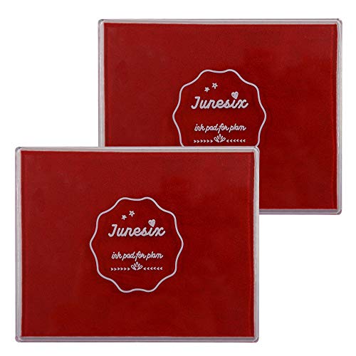 Roucerlin Stempelkissen, groß, waschbar, für Scrapbooking, Fingermalfarbe, Stempelkissen für Kinder, für Gummistempel, DIY-Karten, Gemälde, Baby-Fußabdruck, Handabdruck (2 Rot) von Roucerlin