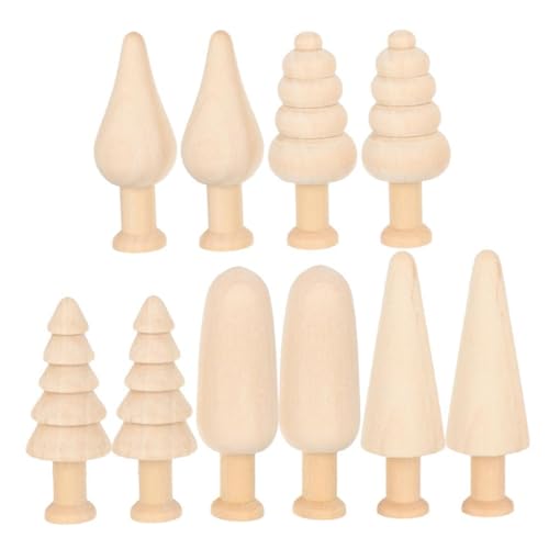 Unvollendete Holzbäume Peg Puppen Mini -Bäume für Handwerk Holz leere Malereien Spielzeugmodelle für DIY -Dekoration 10pcs unfertiger Holz von Rouloudun
