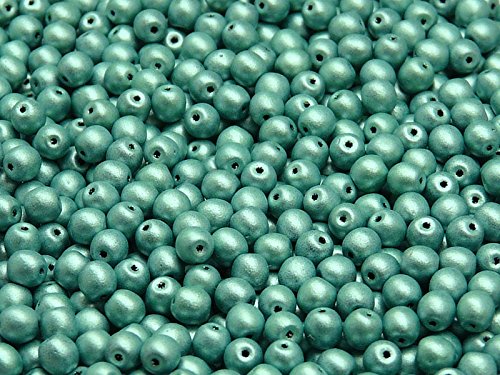 100 Stück 4mm Tschechische Druckperlen Rund, Light Green Matte 100 Stück 4mm Tschechische Druckperlen Rund, Light Green Matte von Round Beads
