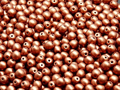 100 Stück 4mm Tschechische Druckperlen Rund, Silky Bronze Fire Red 100 Stück 4mm Tschechische Druckperlen Rund, Silky Bronze Fire Red von Round Beads