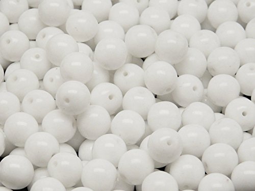 Round Beads 25 Stück 8mm Tschechische Runde Druckperlen Chalk White Round Beads 25 Stück 8mm Tschechische Runde Druckperlen Chalk White von Round Beads