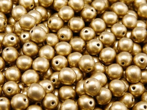 Round Beads 50 Stück Tschechische Glasperlen Gepresst Druck, Runde 6mm Crystal Bronze Pale Gold von Round Beads