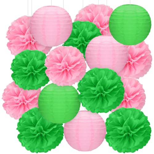 RoundFunny 15 Stück grüne und rosa Party-Dekorationen Hexe Geburtstag Party Banner Seidenpapier Pom Pom Vorhänge Zubehör für Mädchen Frauen Prinzessin Geburtstag Dekor RoundFunny 15 Stück grüne und rosa Party-Dekorationen Hexe Geburtstag Party Banner Seidenpapier Pom Pom Vorhänge Zubehör für Mädchen Frauen Prinzessin Geburtstag Dekor von RoundFunny