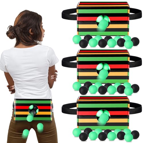 RoundFunny 4 Set Juneteenth Shaking Swing Balls Partyspiel 4 Strap Shake Boxen 80 Bälle Indoor Outdoor Familienspiele für afroamerikanische Festivals, Kwanzaa, Feiertagsfeiern (Liberty Wave) von RoundFunny