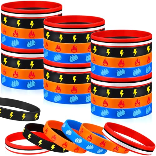 RoundFunny 48 Stück Cartoon Animation Party Favors Cartoon Animation Gummi Armband in 4 Stilen Rot Schwarz Lightning Wasser Tropfen Flamme Bolzen Muster Armband Silikon Armband für Geburtstag Party RoundFunny 48 Stück Cartoon Animation Party Favors Cartoon Animation Gummi Armband in 4 Stilen Rot Schwarz Lightning Wasser Tropfen Flamme Bolzen Muster Armband Silikon Armband für Geburtstag Party von RoundFunny