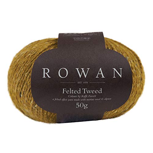 Rowan Wolle Felted Tweed Farbe 216 mustard, edle Tweedwolle aus Merino, Alpaka, Viscose zum Stricken oder Häkeln, Z036000 von Rowan / theofeel