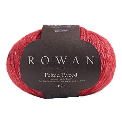 Rowan Wolle Felted Tweed Farbe 222 scarlet, edle Tweedwolle aus Merino, Alpaka, Viscose zum Stricken oder Häkeln, Z036000 von Rowan / theofeel