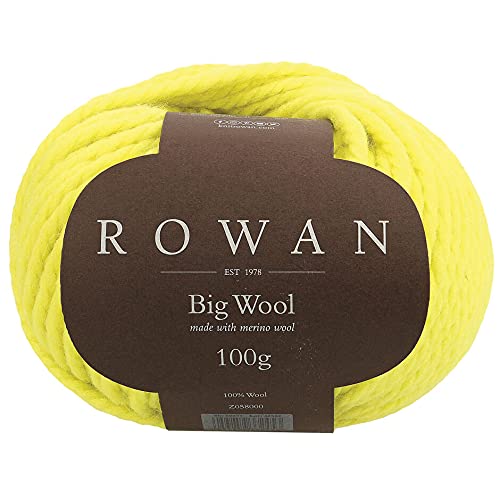 Rowan Wolle Big Wool dicke Merinowolle, Wolle für Nadelstärke 10-15 mm (91 citron) von Rowan