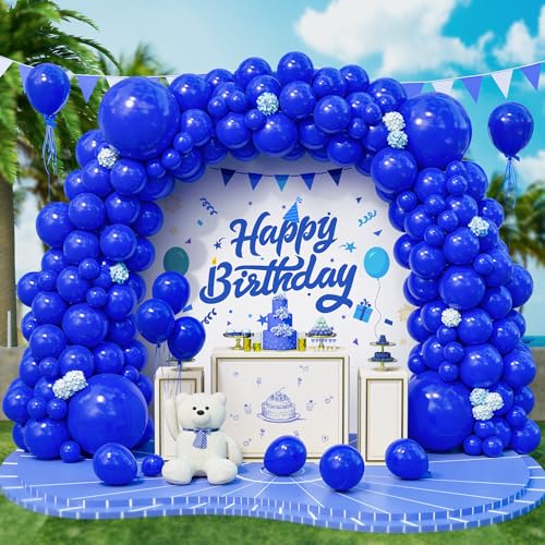 Roxistar Luftballons Blaue, 143 Stück 5 9 12 18 Zoll Matt Dunkelblau Helium Latex Luftballon Girlande Kit für Männer Jungen Geburtstag Party Hochzeit Babyparty Graduierung Karneval Jubiläum Dekoration von Roxistar