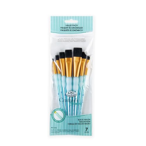 Royal Brush Crafter's Choice Taklon-Pinsel-Set, Schwarz, 7 Stück von Royal Brush