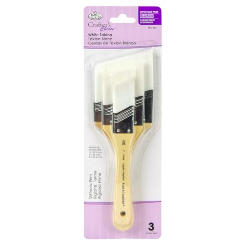 Royal Brush Crafter's Choice Taklon Pinsel-Set, groß, Größe S bis M, 3 Stück von Royal Brush