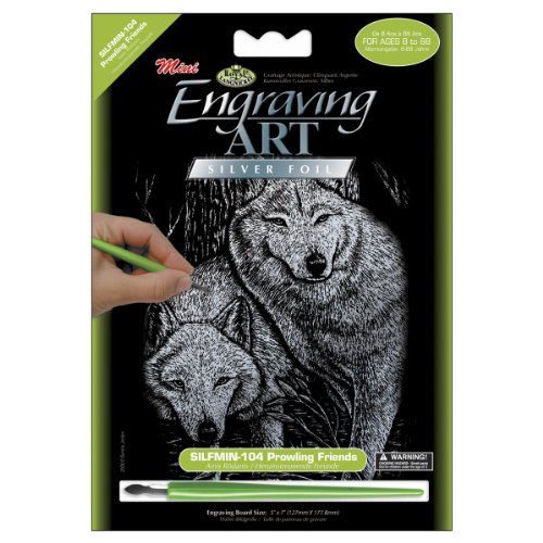 Royal Brush Mini-Silberfolien-Gravur-Kit, 12,7 x 17,8 cm, Prowling Friends von ROYAL BRUSH