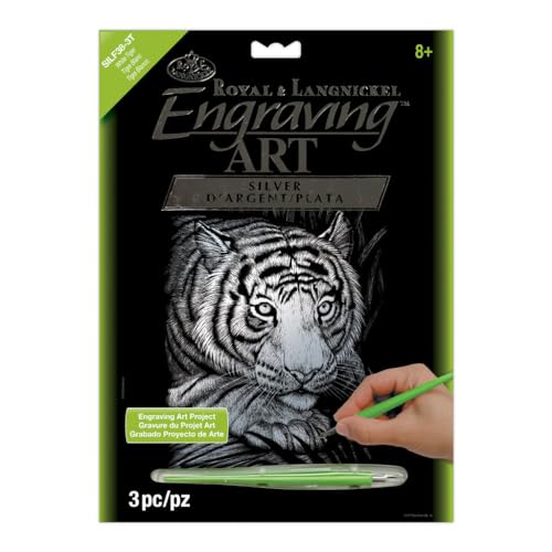 Royal Brush Silver Foil Engraving Art Kit 8"X10"-White Tiger von Royal & Langnickel