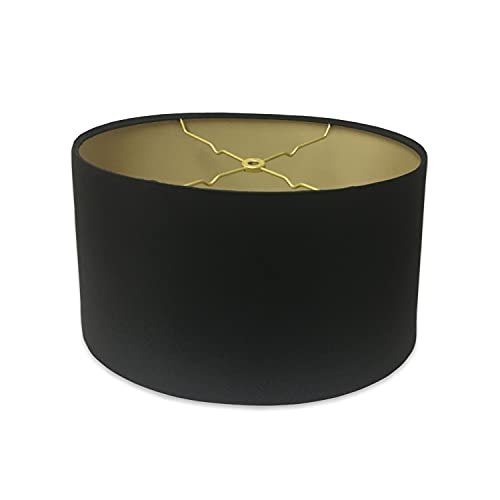 Royal Designs Lampenschirm, flach, oval, Hardcover, Schwarz, 30,5 x 35,6 x 21,6 cm von Royal Designs, Inc.