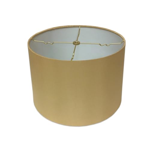 Royal Designs Lampenschirm, flaches Trommel, fester Rücken, goldfarben antik-optik, 13 x 14 x 9 von Royal Designs, Inc.