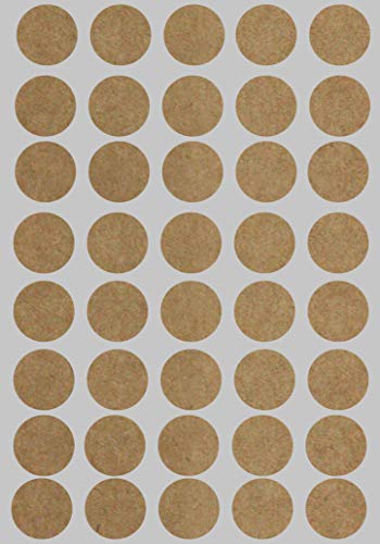 Aufkleber Kraftpapier 19 mm runde Etiketten – 1,9 cm Klebepunkte 600 Stück von Royal Green von Royal Green