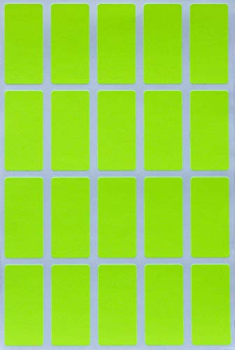 Aufkleber Neon Gelb 40 mm x 19 mm Sticker - 4 cm x 1,9 cm viereckige Etiketten 300 Stück von Royal Green von Royal Green