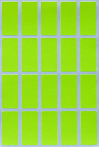 Aufkleber Neon Gelb 40 mm x 19 mm Sticker - 4 cm x 1,9 cm viereckige Etiketten 300 Stück von Royal Green von Royal Green