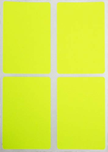 Aufkleber Neon Gelb 75 mm x 50 mm rechteckige Etiketten – Größe 7,5 cm x 5 cm viereckige Sticker 60 Vorteilspack von Royal Green von Royal Green
