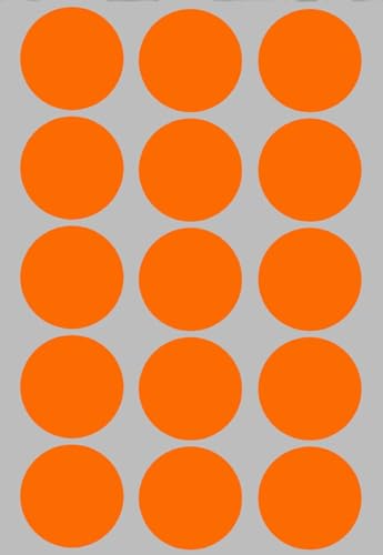 Aufkleber Neon Orange 30 mm Etiketten – 3 cm Klebepunkte 225 Stück von Royal Green von Royal Green