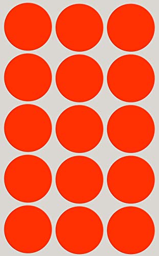 Aufkleber Neon Orange 30 mm Etiketten – 3 cm Klebepunkte 225 Stück von Royal Green von Royal Green