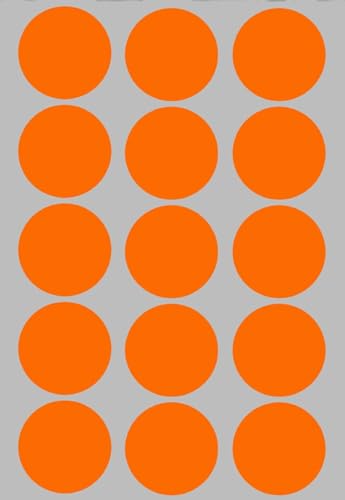 Aufkleber Neon Orange 30 mm Etiketten – 3 cm Klebepunkte 225 Stück von Royal Green von Royal Green