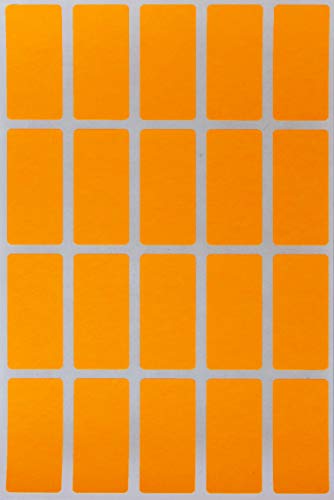 Aufkleber Neon Orange 40 mm x 19 mm Sticker - 4 cm x 1,9 cm viereckige Etiketten 300 Stück von Royal Green von Royal Green