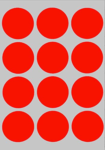 Aufkleber Neon Rot 38mm Etiketten – Klebepunkte zur Farbcodierung Größe 3,8cm Sticker 180 Vorteilspack von Royal Green von Royal Green
