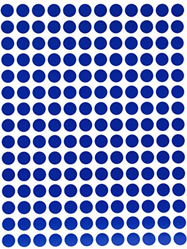 Bunte Sticker Blau 8 mm runde Aufkleber – 0,8 cm Klebepunkte 2700 Stück von Royal Green von Royal Green