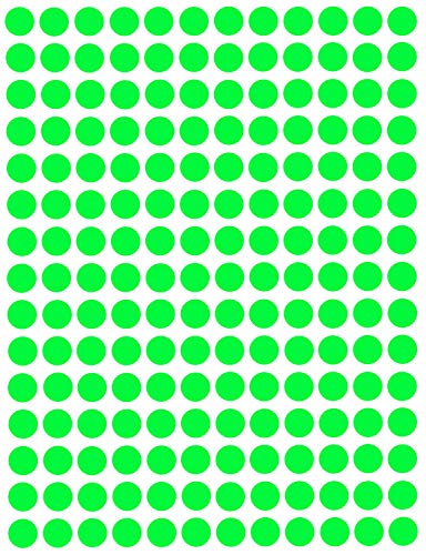 Bunte Sticker Neon Grün 8 mm runde Aufkleber – 0,8 cm Klebepunkte 2700 Stück von Royal Green von Royal Green