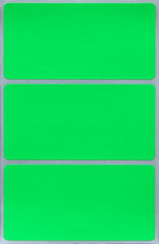 Etiketten 102 mm x 41 mm rechteckige Sticker – Größe 10,2 cm x 4,1 cm viereckige Aufkleber Vorteilspack von Royal Green (Neon Grün, 150) von Royal Green