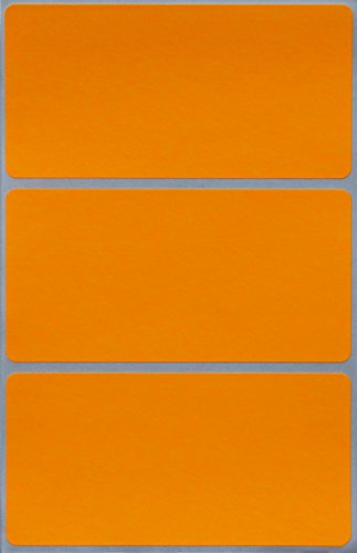 Etiketten 102 mm x 41 mm rechteckige Sticker – Größe 10,2 cm x 4,1 cm viereckige Aufkleber Vorteilspack von Royal Green (Neon Orange, 150) von Royal Green