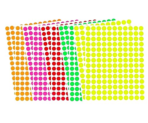Etiketten Neon Bunt 10 mm runde Sticker - Größe 1 cm Klebepunkte 2800 Vorteilspack von Royal Green Etiketten Neon Bunt 10 mm runde Sticker - Größe 1 cm Klebepunkte 2800 Vorteilspack von Royal Green von Royal Green