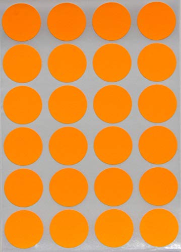 Etiketten Neon Orange 25 mm runde Sticker – 2,5 cm Klebepunkte 360 Stück von Royal Green von Royal Green