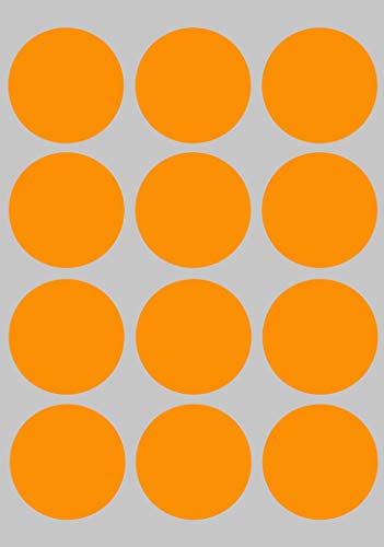 Etiketten Neon Orange 38 mm Aufkleber – Sticker zur Farbcodierung Größe 3,8 cm Klebepunkte 180 Vorteilspack von Royal Green von Royal Green