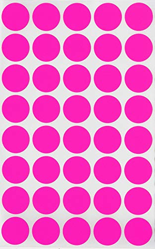Etiketten Neon Pink 19 mm Klebepunkte – 1,9 cm Aufkleber 280 Stück von Royal Green von Royal Green