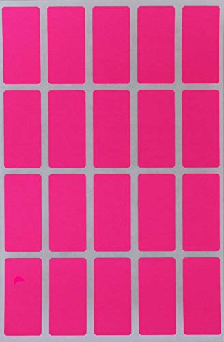 Etiketten Neon Pink 40 mm x 19 mm Sticker - 4 cm x 1,9 cm viereckige Aufkleber 300 Stück von Royal Green von Royal Green