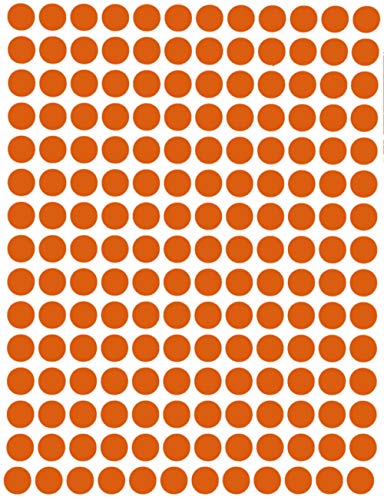 Etiketten Orange 8 mm runde Aufkleber – 0,8 cm Klebepunkte 2520 Stück von Royal Green von Royal Green