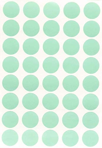 Etiketten Pastell Grün 19 mm runde Aufkleber – 1,9 cm Klebepunkte 600 Stück von Royal Green von Royal Green