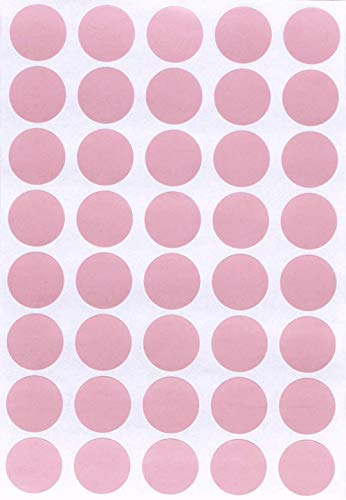 Etiketten Pastell Pink 19 mm runde Aufkleber – 1,9 cm Klebepunkte 600 Stück von Royal Green von Royal Green