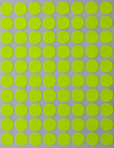 Farbcodierung Etiketten Neon Gelb 13mm runde Aufkleber – 1,3cm Klebepunkte 1200 Stück von Royal Green von Royal Green