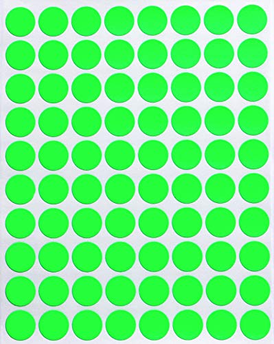 Farbcodierung Etiketten Neon Grün 13mm runde Aufkleber – 1,3cm Klebepunkte 1200 Stück von Royal Green von Royal Green